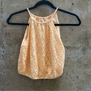 Zara Girl's Yellow Lace Tank Top, 11-12